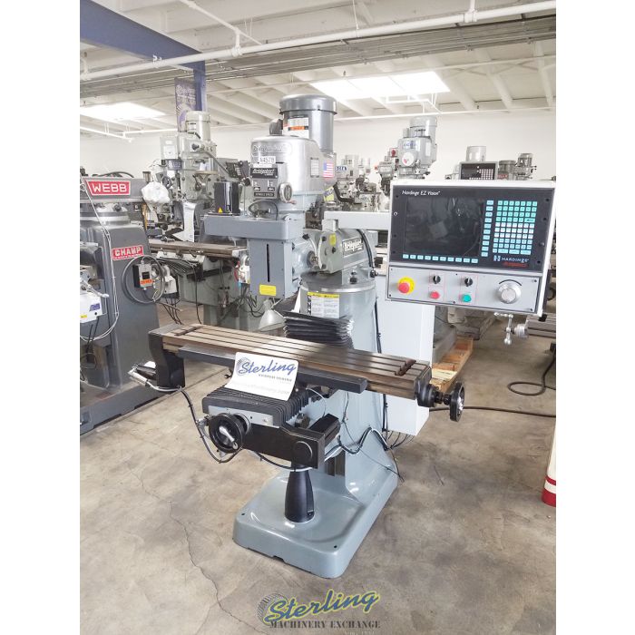 For Sale: 9 x 48 Used Bridgeport (Hardinge) MANUAL CNC NON FUNCTIONAL  Vertical Milling Machine (Like NEW), Mdl. Series 1, (NON FUNCTIONAL)  Hardinge EZ Vision CNC Controller, Work Light, Auto Lubrication System